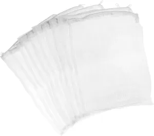 UEETEK 10 Aquarium Nylon Mesh Filter Media Bags with Zipper, Suitable for Aquarium Garden Pond (9.8×13.7 inches)
