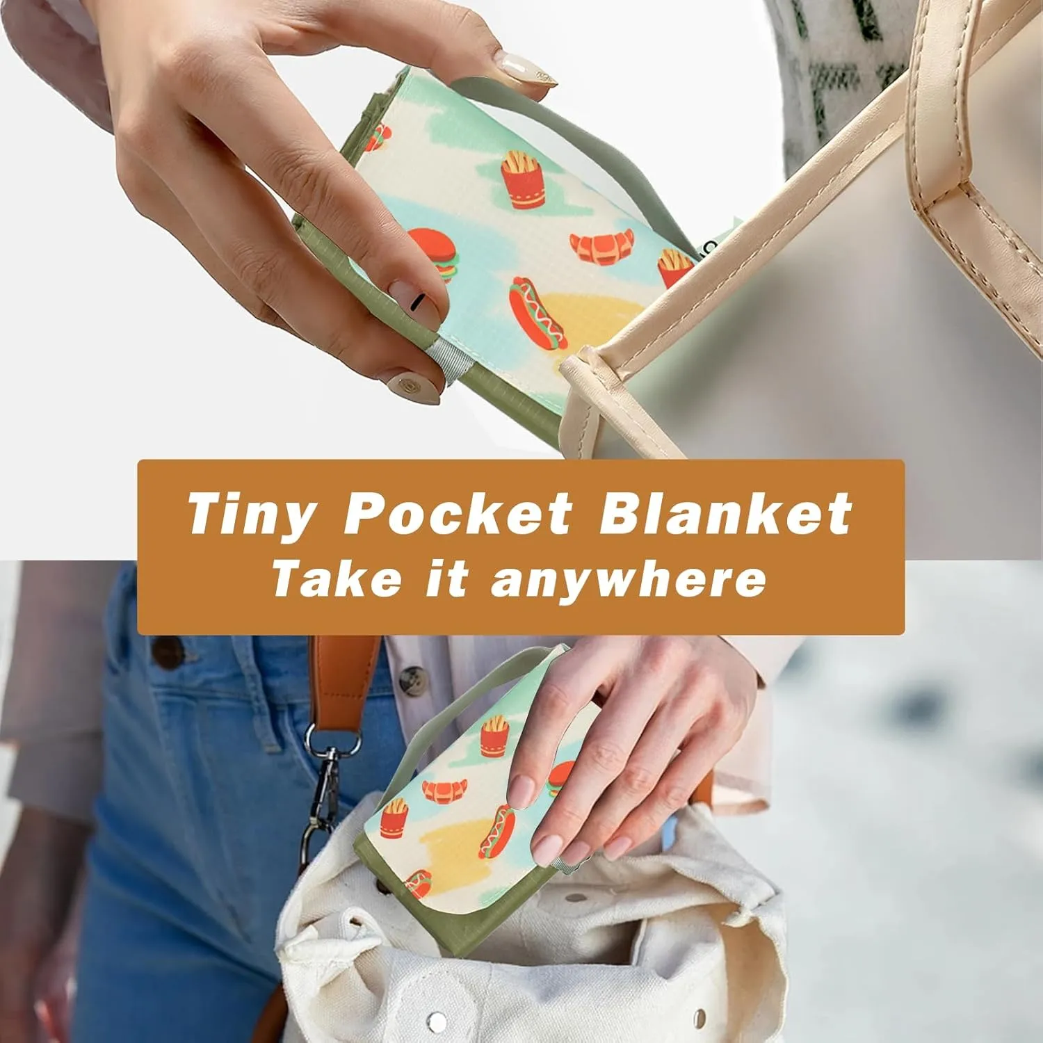Ultralight Beach & Camping Blanket – 0.42lb/0.66lb Waterproof & Sandproof | Quick-Dry, Compact, Fits in Pocket | Ideal for Travel, Hiking, Park Picnics & Outdoor Adventures