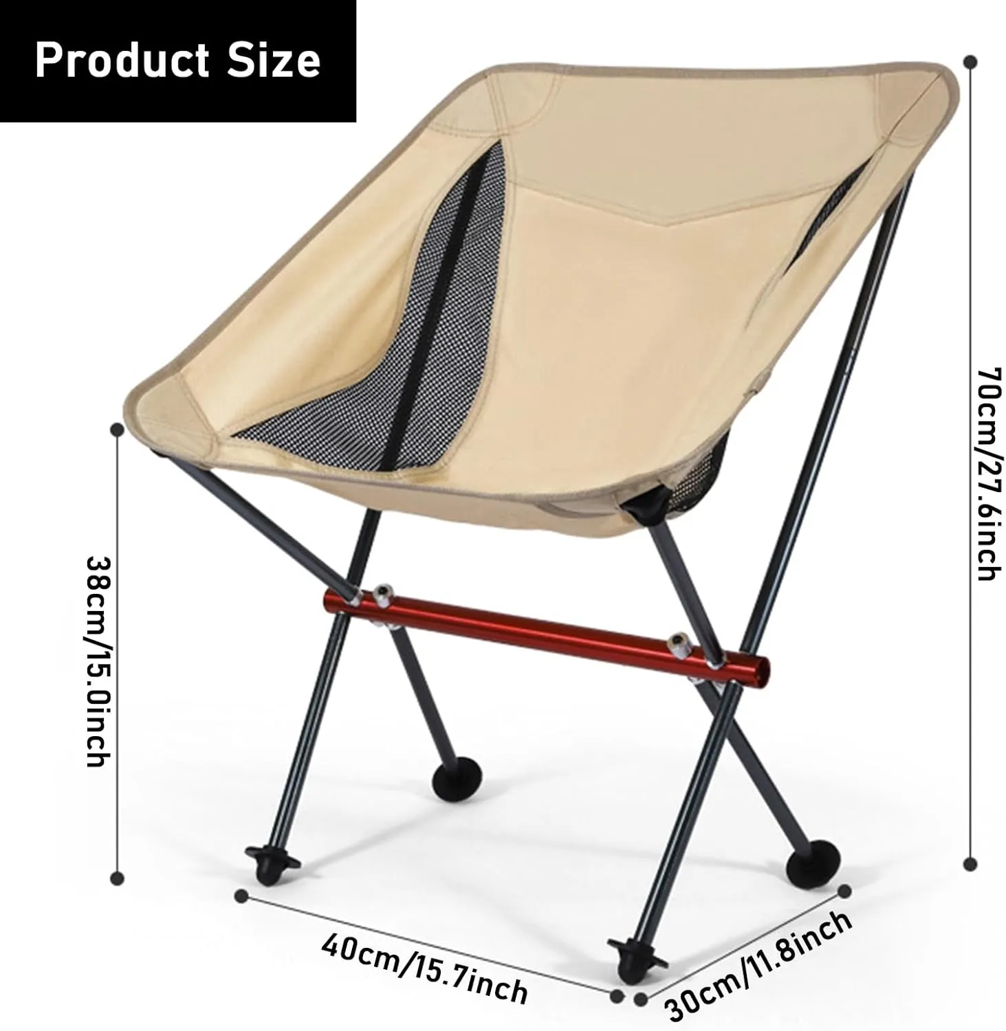 Ultralight Portable Camping Chair, Folding Backpacking Chair for Adults, Support 220lbs, Outdoor Compact Foldable Chairs for Beach, Hiking, Picnic, Festival, Travel,Grey,2 Pack (Black 2 Pack)