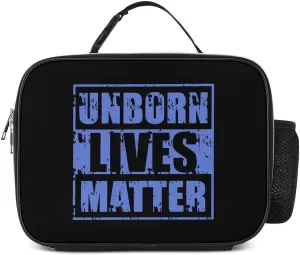 Unborn Lives Matter Insulated Lunch Bag Cooler Bag Portable Waterproof Lunch Box Adjustable Handbag Meal Tote with Handle