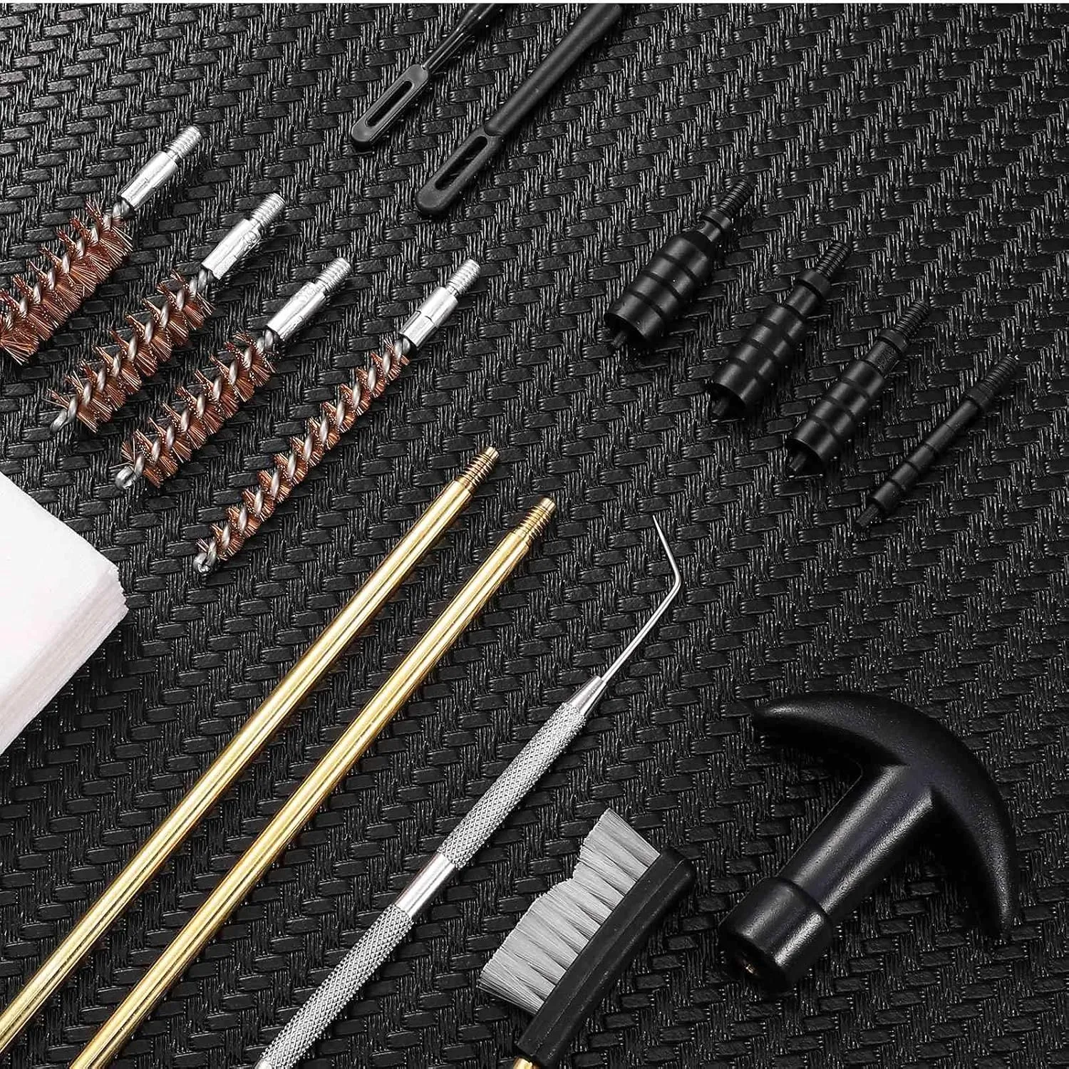 UrbanX Universal Handgun Cleaning kit for .22Cal,.357Cal,.38 Cal,9mm,.45 Caliber Pistol Cleaning Gun Maintenance System Kit Bronze Bore Brush and Jags Tips with Organized Zippered Compact Case