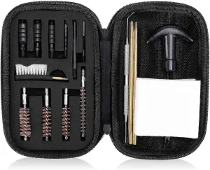 UrbanX Universal Handgun Cleaning kit for .22Cal,.357Cal,.38 Cal,9mm,.45 Caliber Pistol Cleaning Gun Maintenance System Kit Bronze Bore Brush and Jags Tips with Organized Zippered Compact Case
