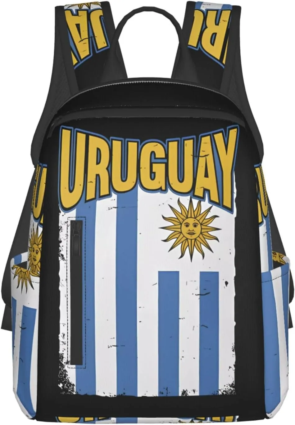 Uruguay Uruguayan Flag Casual Laptop Backpack Travel Rucksack Sports Daypack Adjustable Strap Bags with Multi-Pockets for Working Running Camping