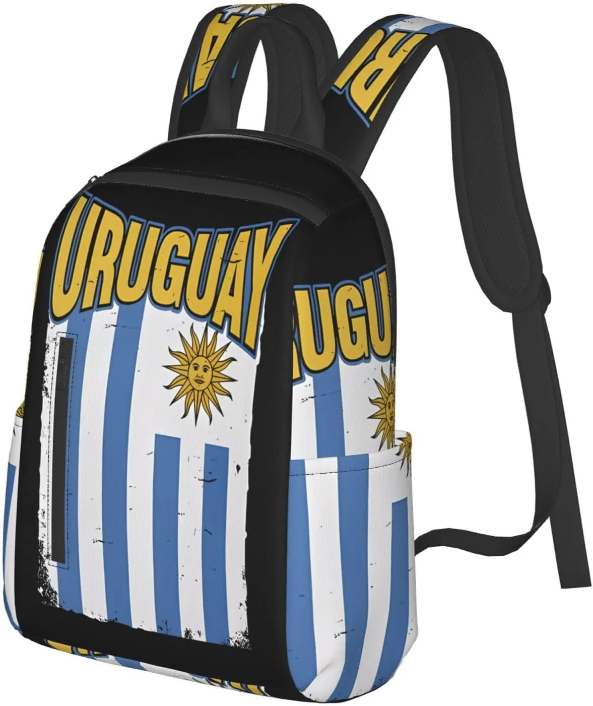Uruguay Uruguayan Flag Casual Laptop Backpack Travel Rucksack Sports Daypack Adjustable Strap Bags with Multi-Pockets for Working Running Camping