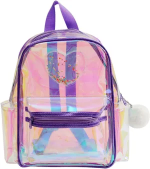 VALICLUD Cute Heart Pattern Pvc Backpack Mini Dance Bag for Girls College Bags for Women