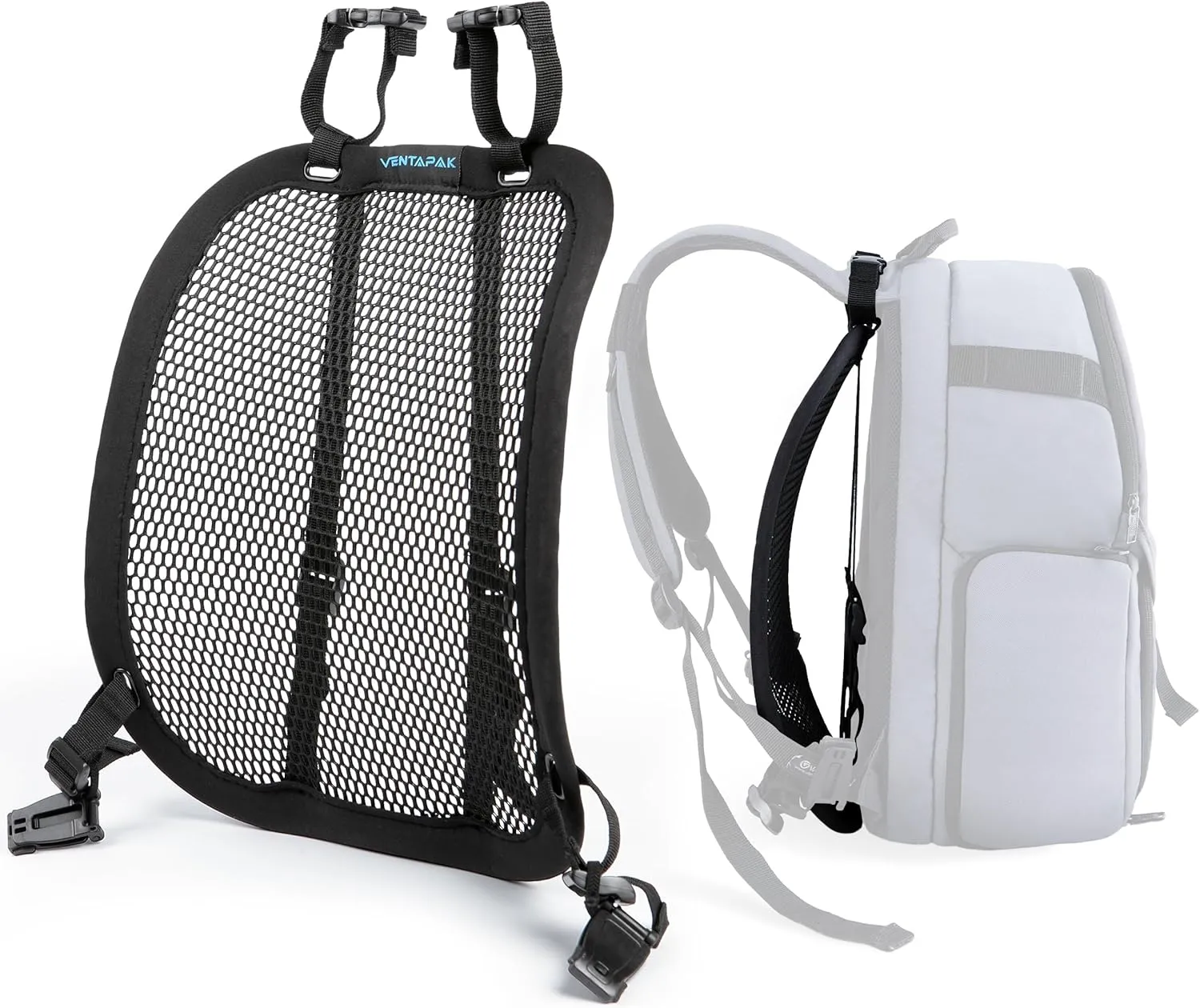 VentaPak Lightweight Ventilation Backpack Spacer - Frame for Hiking, Commuting & Biking Backpacks - Large Mesh Ventilation, Rucksack Frames for Improved Airflow Reduced Sweat