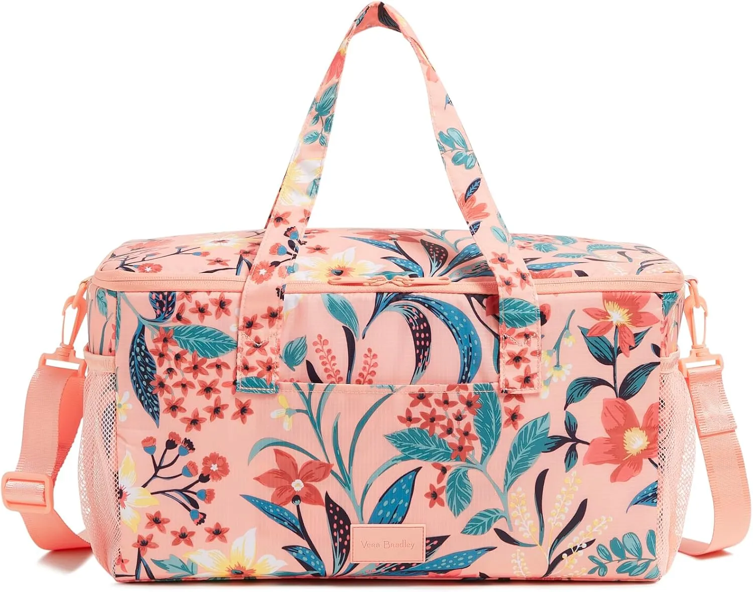 Vera Bradley Recycled Ripstop Family Cooler, Paradise Bright Coral