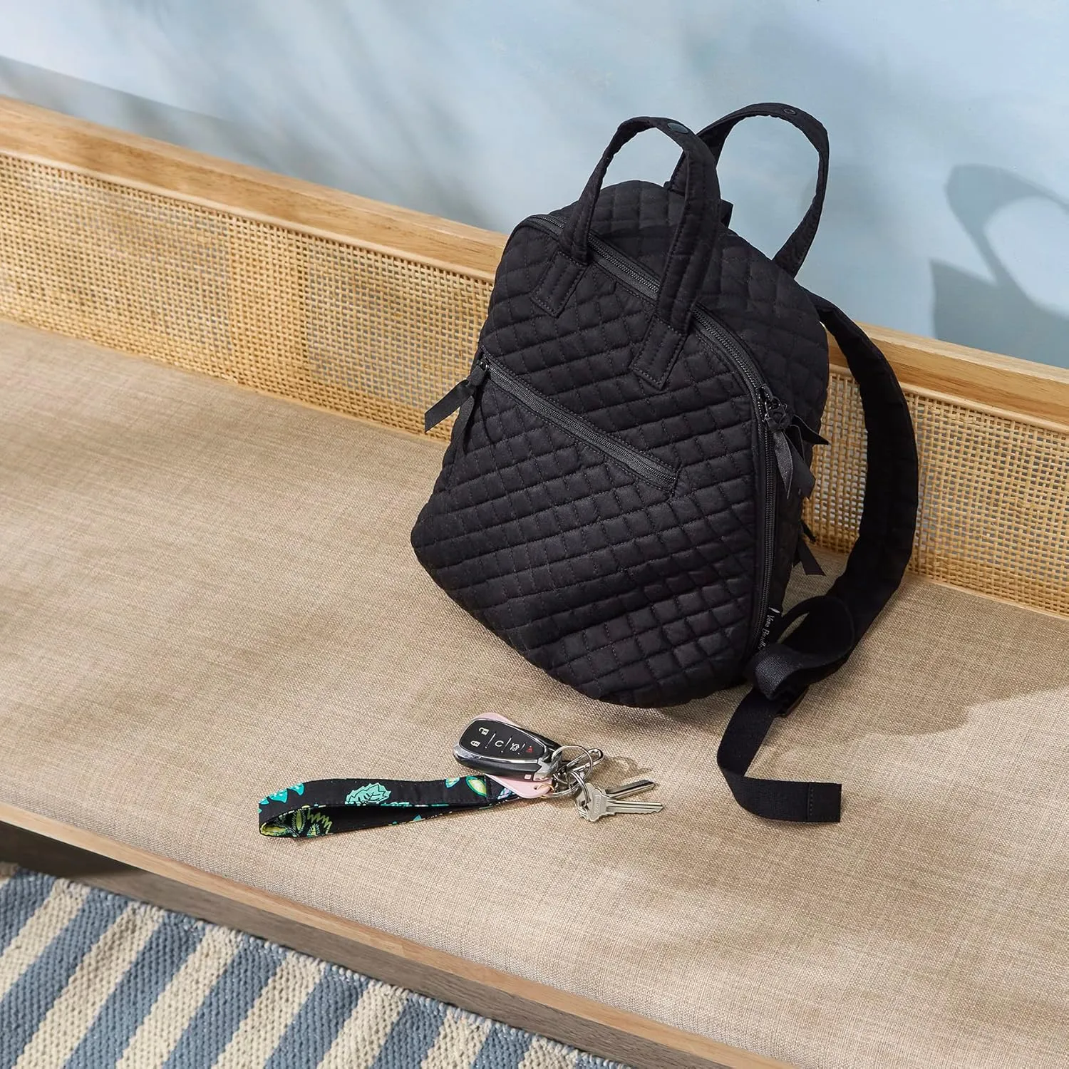 Vera Bradley Women's Cotton MiniTotepack Backpack, Forever Green - Recycled Cotton, One Size