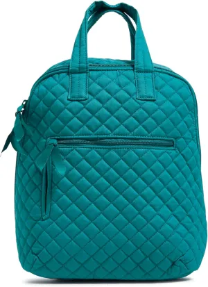 Vera Bradley Women's Cotton MiniTotepack Backpack, Forever Green - Recycled Cotton, One Size