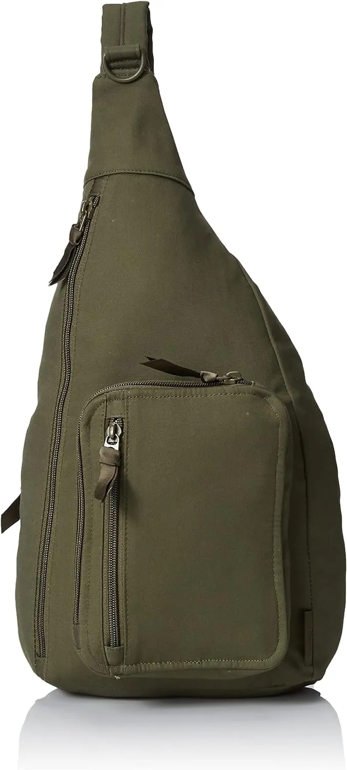 Vera Bradley Women's Cotton Sling Backpack, Climbing Ivy Green, One Size