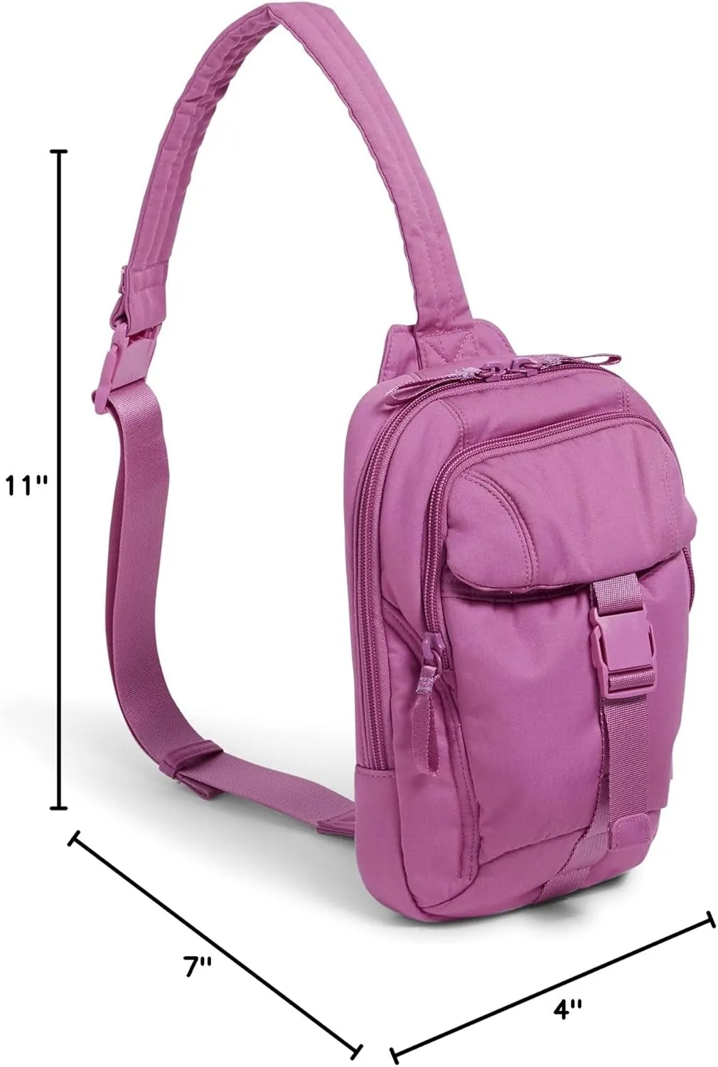 Vera Bradley Women's Cotton Utility Sling Backpack, Rich Orchid - Recycled Cotton, One Size