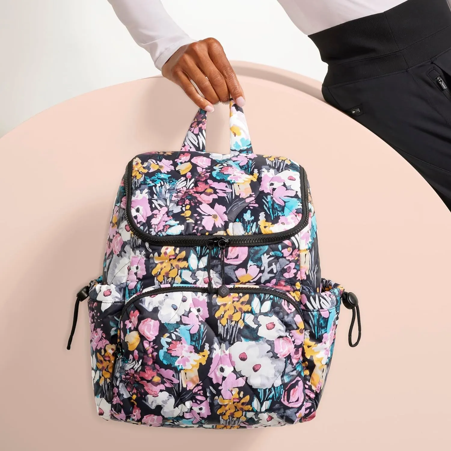 Vera Bradley Women's Featherweight Backpack Bookbag, Rose Quartz, One Size