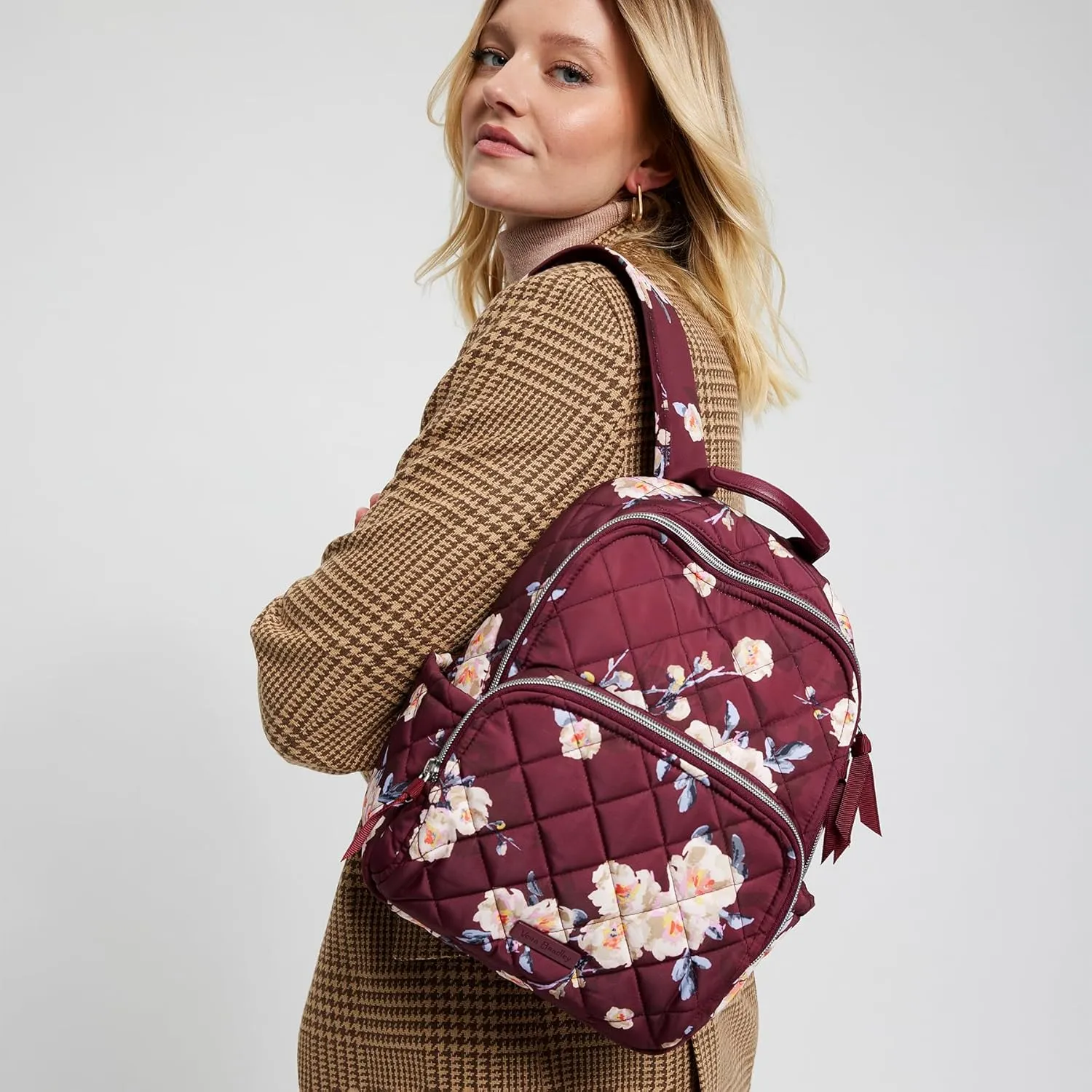 Vera Bradley Women's, Performance Twill Small Backpack, Blooms and Branches, One Size