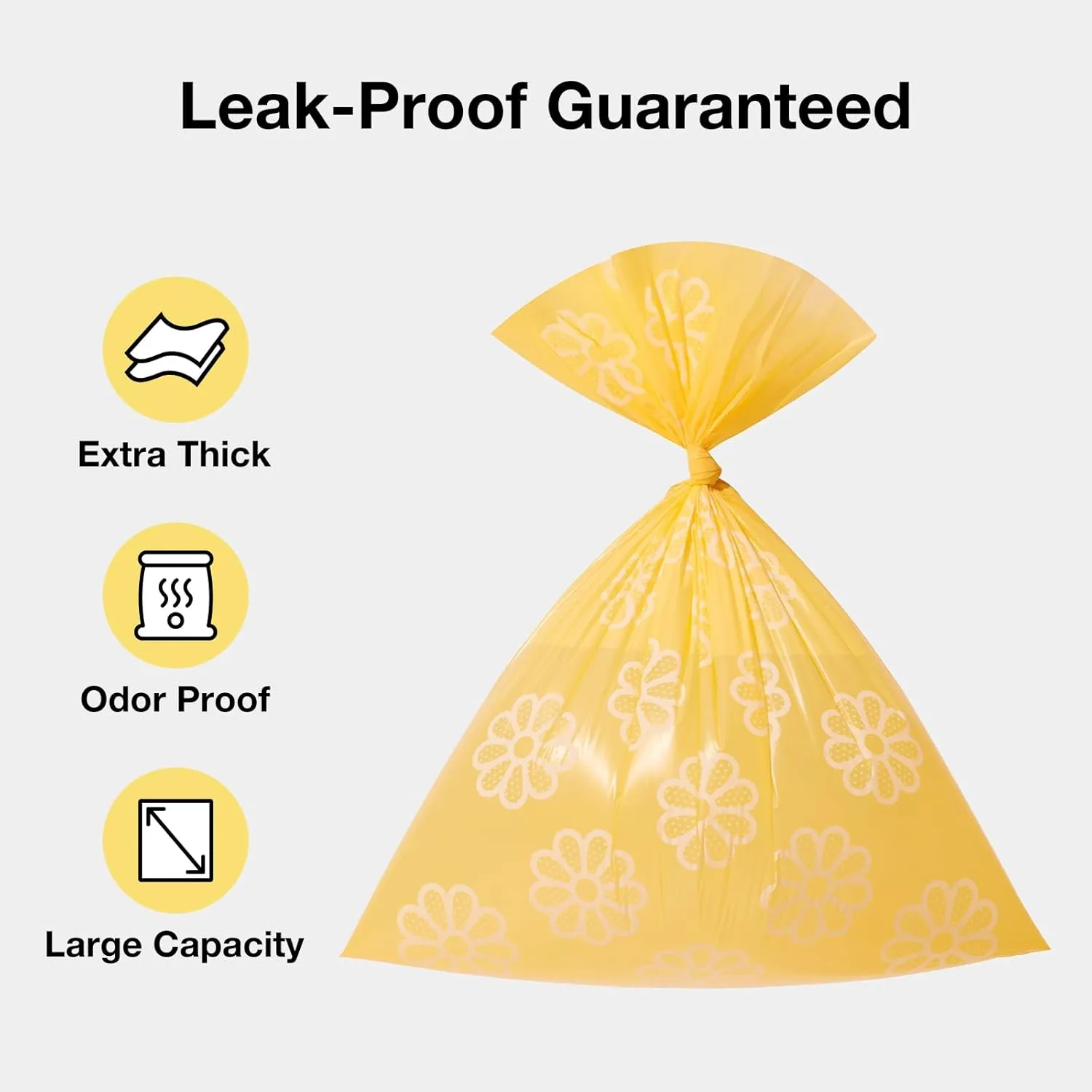 VETRESKA Dog Poop Bag Rolls Daisy Scented Leak-proof Pet Waste Bags Thick and Large Trash Bags for Dog Walking 36 Refill Rolls 540 Bags