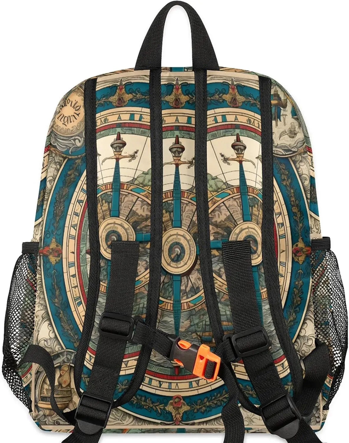 Vintage Compass Personalized Name Mini Backpack Waterproof Custom Casual Travel Small Backpacks with Zipper,12 Inch