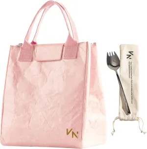 VonNova Insulated Lunch Box for Women, 7L Capacity, Leakproof Lunch Tote Bag, Durable Lunchbox made from Tyvek Material, Adult Cooler Bag for Work, Picnic, Travel and more (Pink)