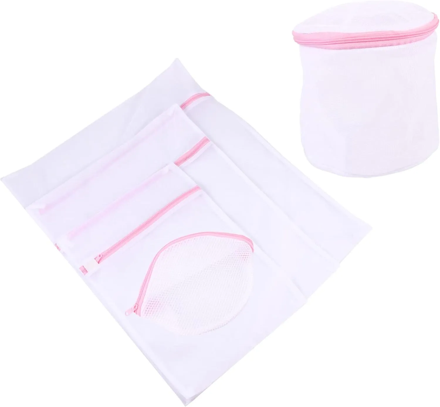 Wakauto 5pcs Mesh Laundry Bags Bra Bag Travel Laundry Large Mesh for Clothing Zipper Design Easy Wash