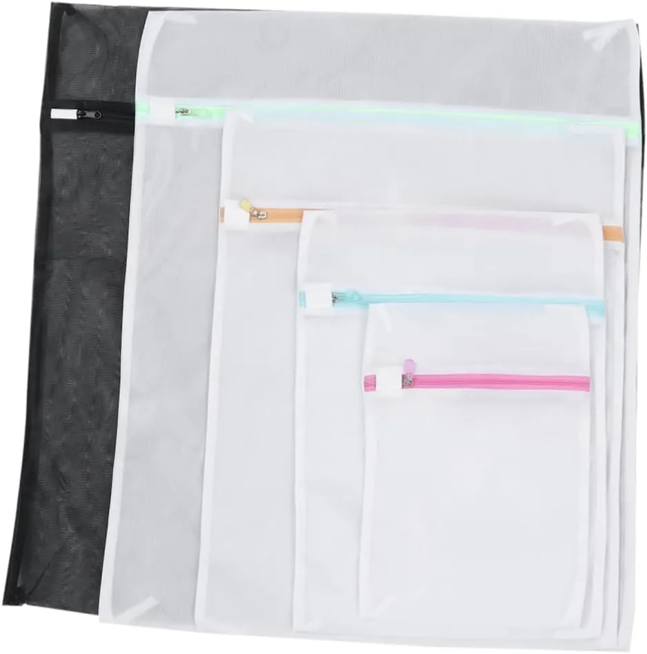 Wakauto Crystal Zipper Bra Wash Bag 59.5x59cm Polyester Laundry Bag for Travel
