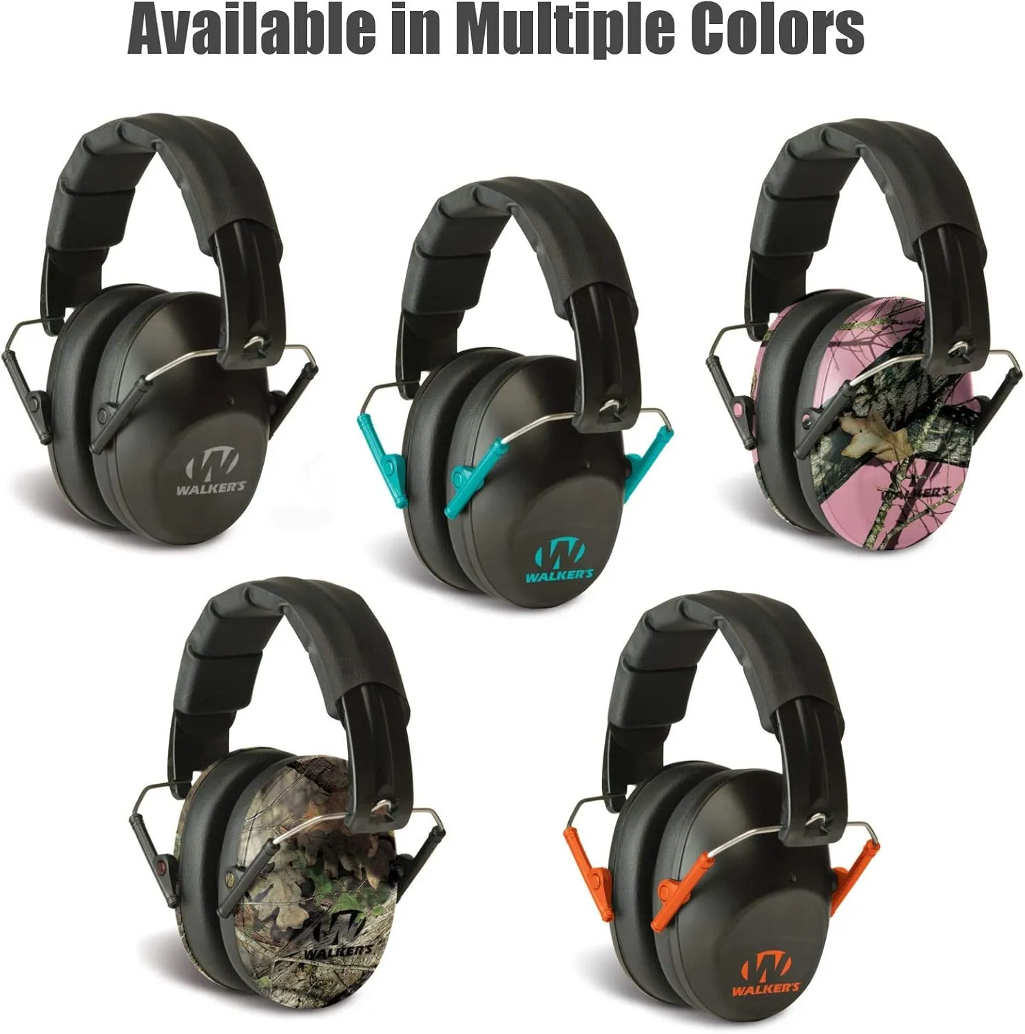 Walker's Unisex Adult's Lightweight Foldable Hearing Protection 22 dB Noise Reduction Pro Low-Profile Earmuffs
