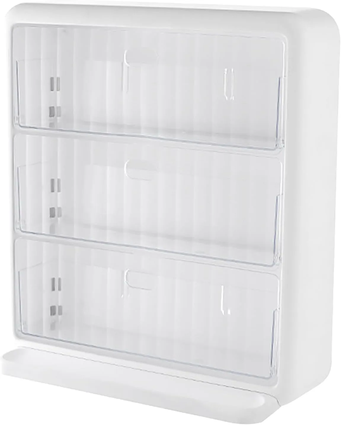 Wall Mounted Tea Box, 3 Tier Multifunctional Transparent Tea, Space Saving Coffee Storage Rack for Office, to Install with Non Marking Sticker, Durably Plastic Material
