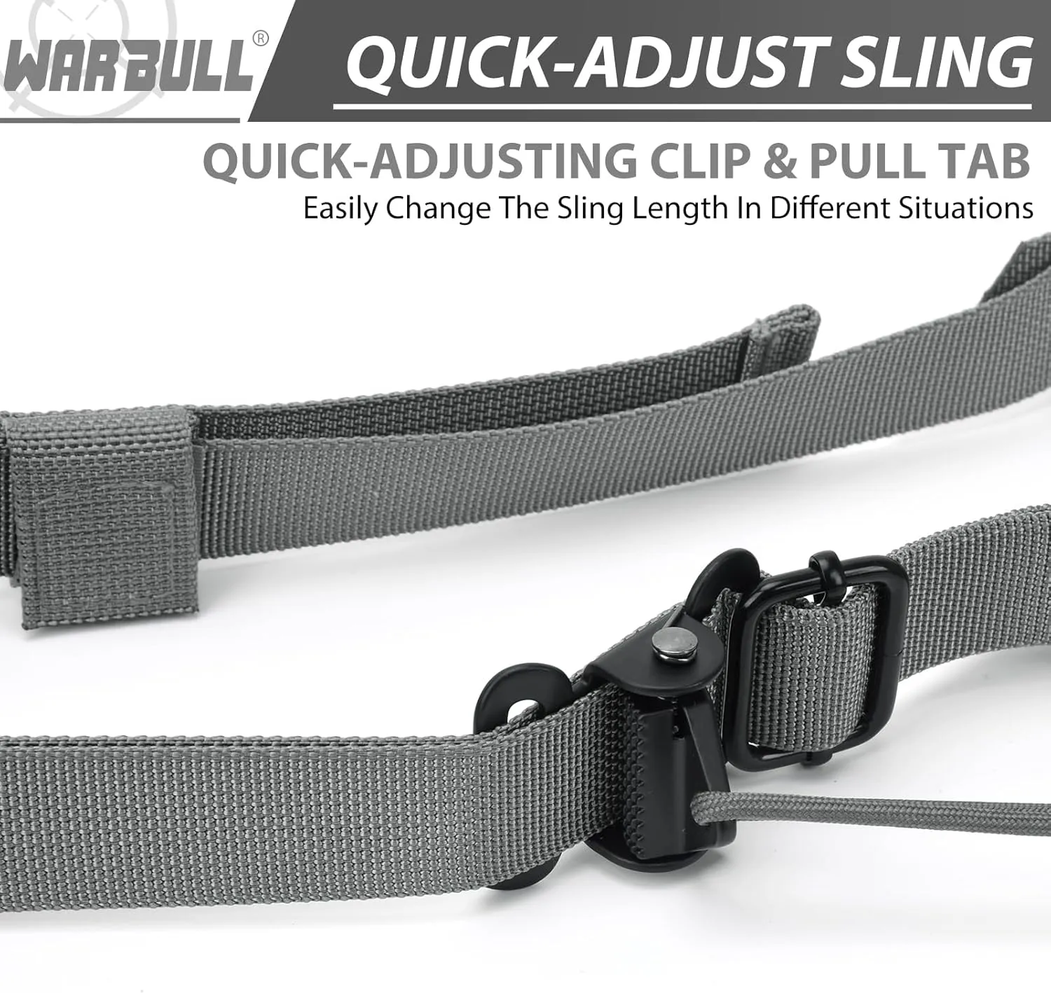 WarBull 2 Point Rifle Sling, Quick Adjust Gun Sling with HK Hook, Soft Shoulder Pad Traditional Sling for Rifle Shotgun Camera Crossbow Hunting Shooting and Outdoor Sports with Keychain Gift