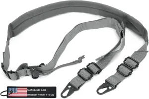 WarBull 2 Point Rifle Sling, Quick Adjust Gun Sling with HK Hook, Soft Shoulder Pad Traditional Sling for Rifle Shotgun Camera Crossbow Hunting Shooting and Outdoor Sports with Keychain Gift