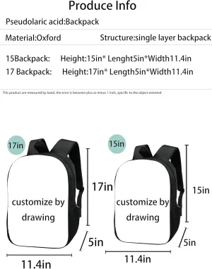 Water and Fire in Soccer Pattern Printed Backpack, Cool Soccer Printed Backpack, Multi Purpose Backpacks (#2, 17in)