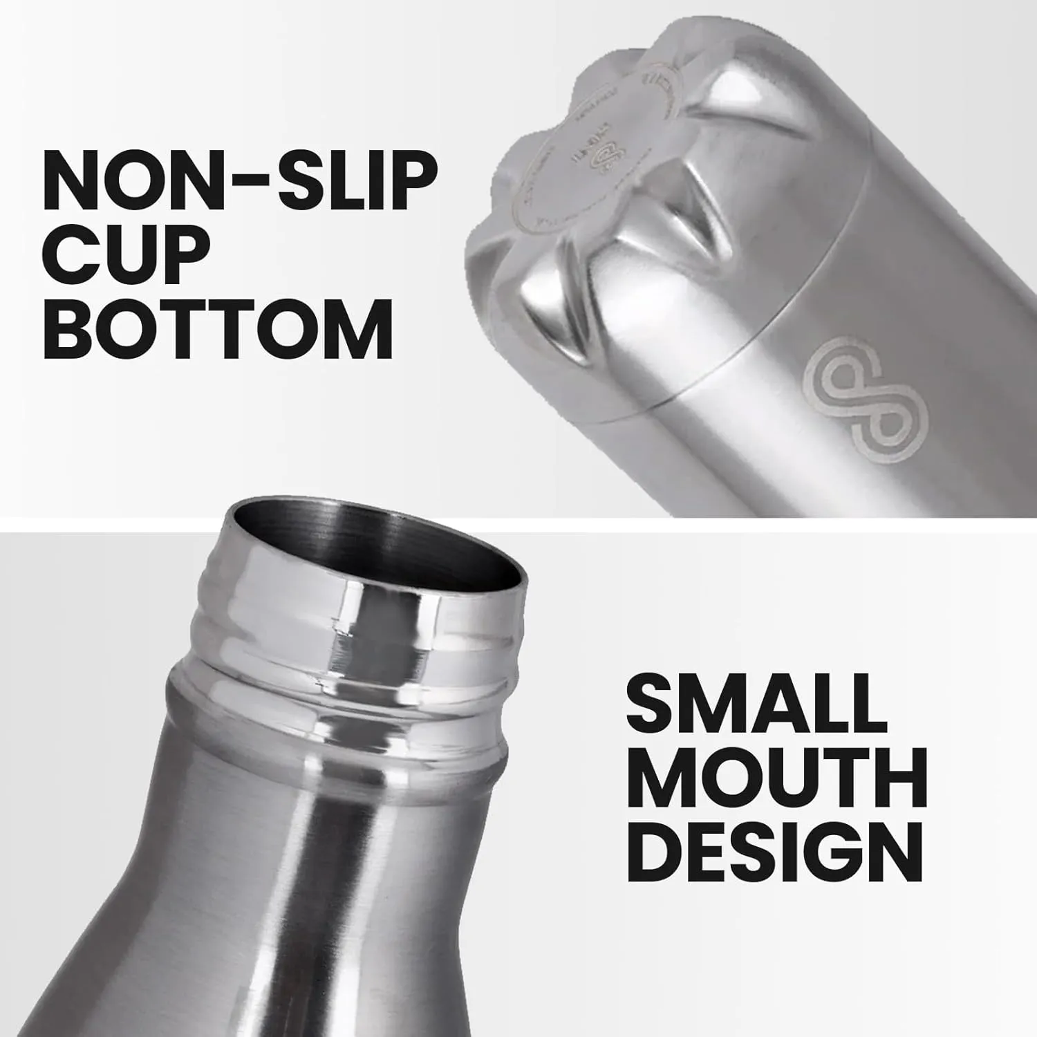 Water Bottle 25 Oz Stainless Steel, Double Wall & Vacuum Insulated, Sports Water Bottle Keep Cold for Upto 15 Hours and Hot for Upto 12 Hours | Pack of 1 (Silver)