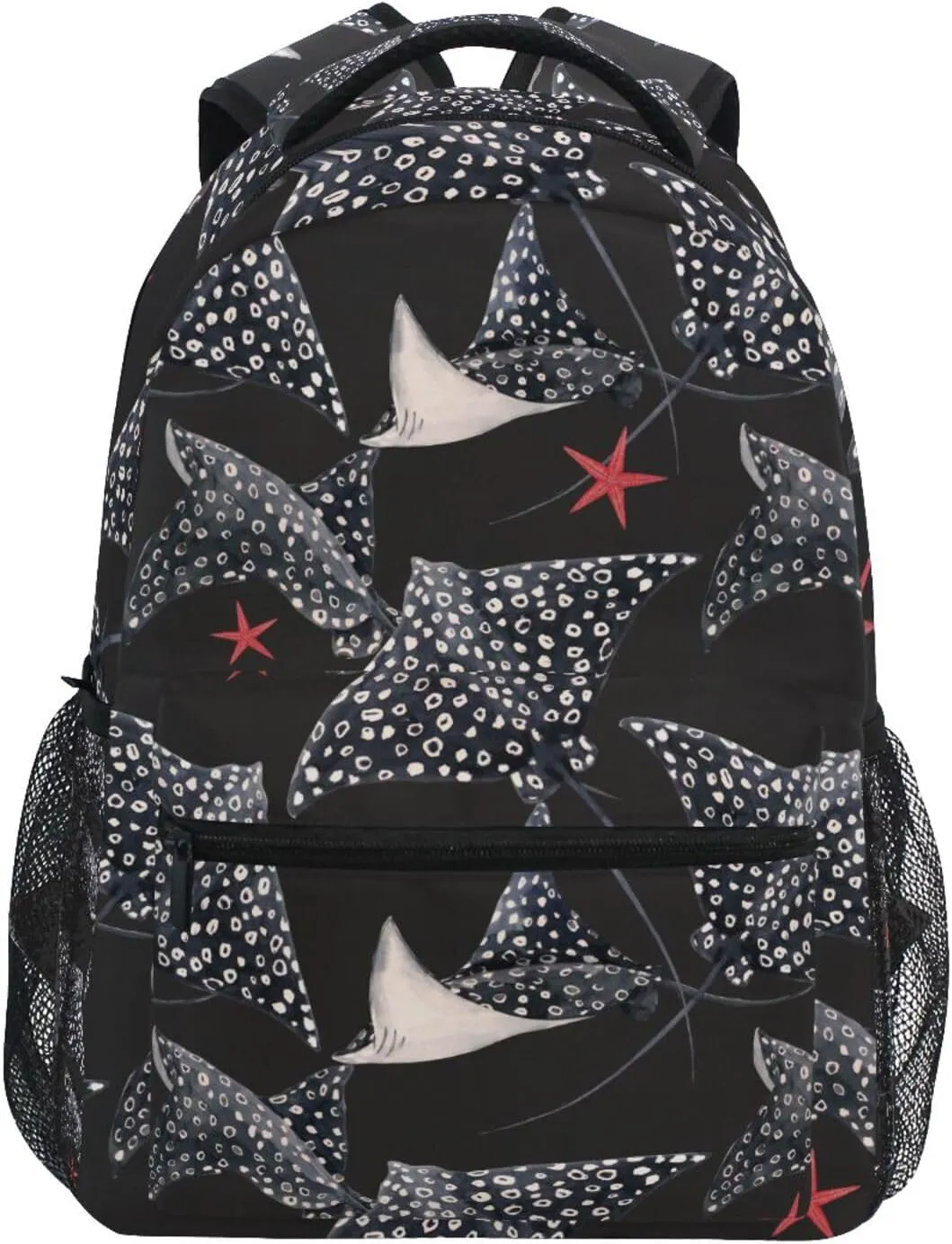 Watercolor Stingray Fish Boys Girls Kids School Backpacks Bookbag, School Bag Travel Backpack Daypack
