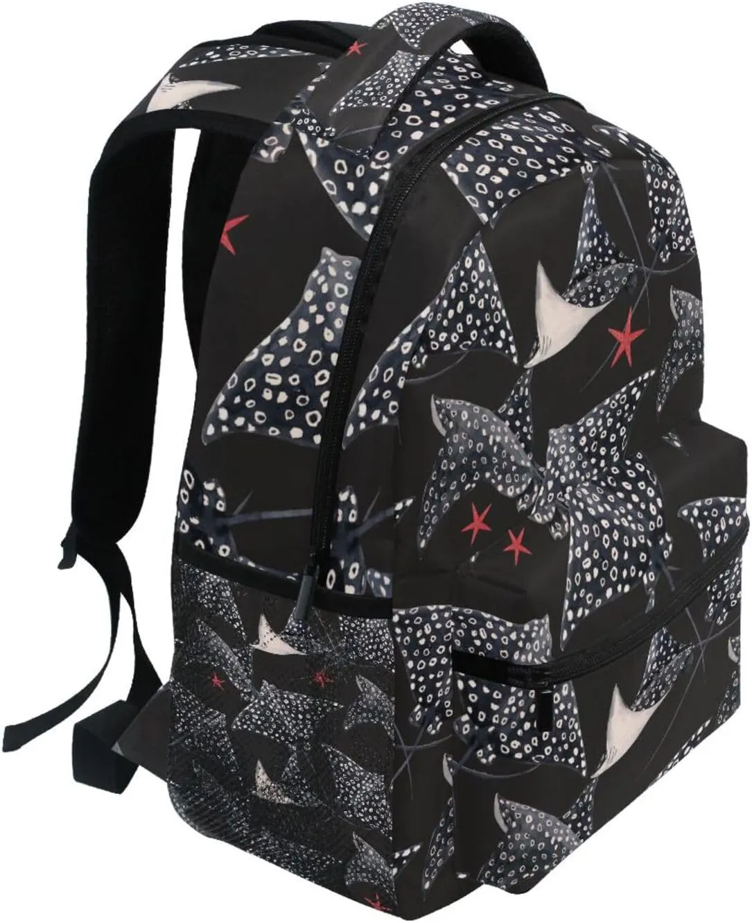Watercolor Stingray Fish Boys Girls Kids School Backpacks Bookbag, School Bag Travel Backpack Daypack