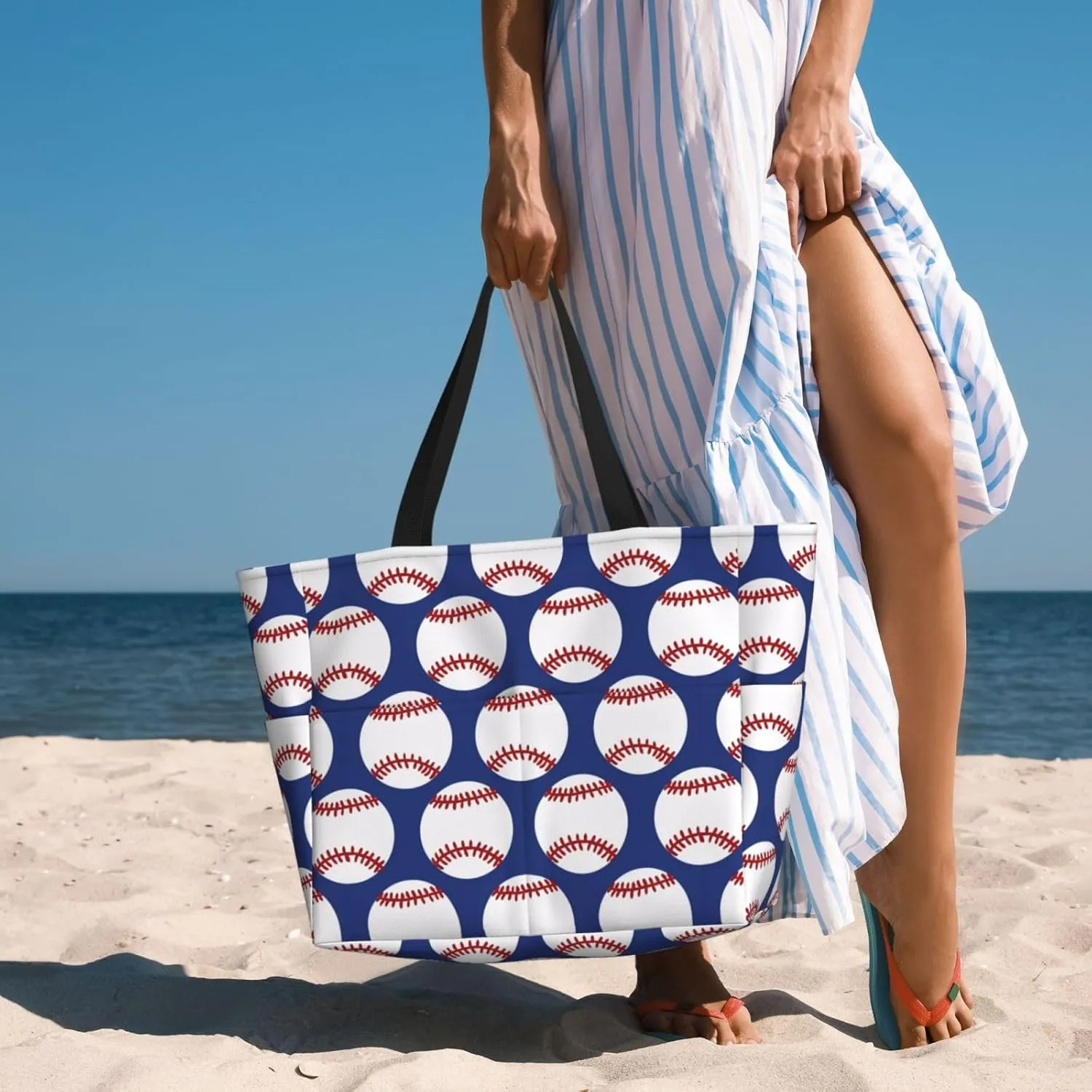Waterproof Beach Bag for Women Sandproof Beach Tote Bag Large Capacity Swim Pool Bag Foldable Travel Duffel Bags