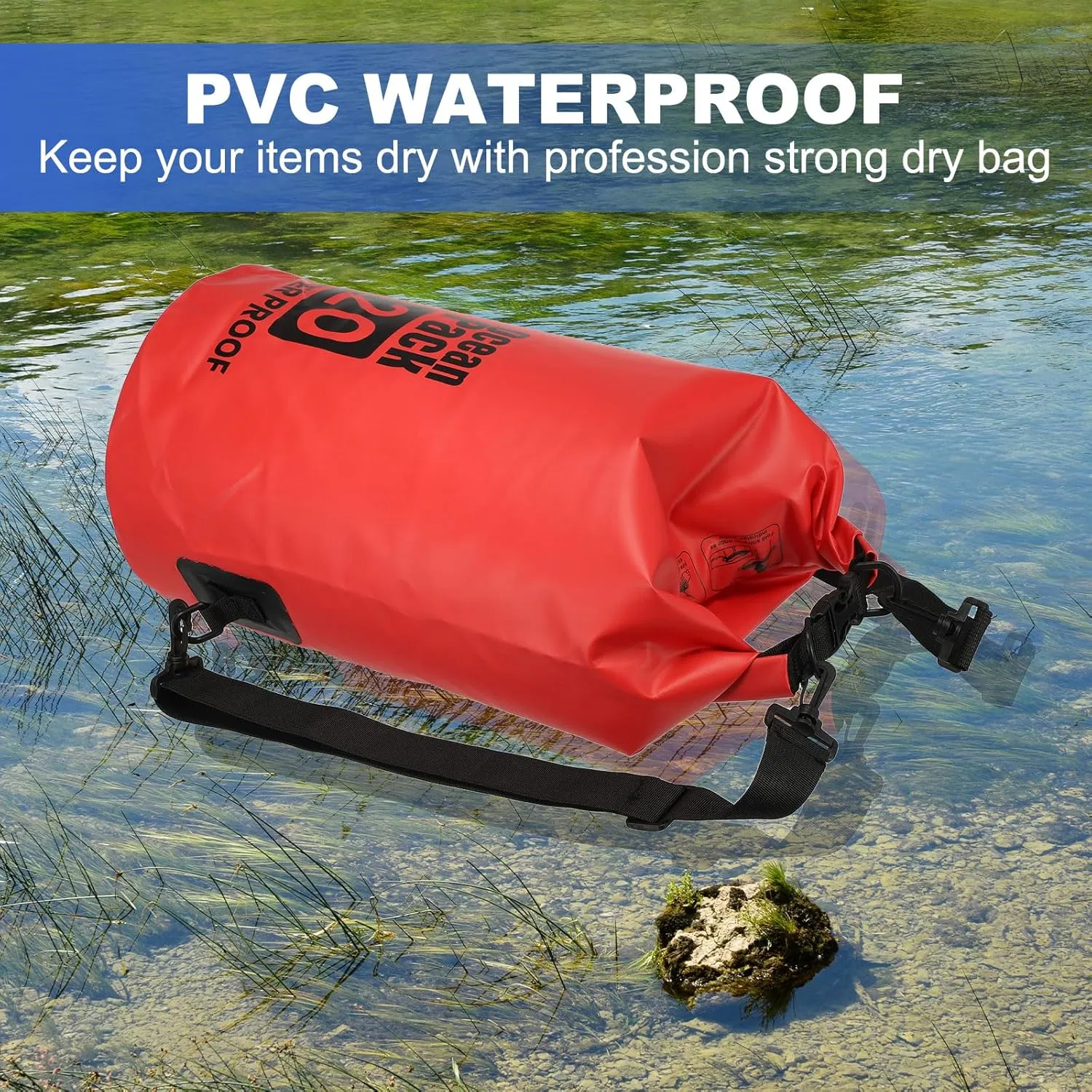 Waterproof Dry Bag, 30L Fit for Women Men Water Proof Bags Lightweight Dry Storage Floating Backpack with Whistle for Travel Backpacking Boating Kayaking Camping (Orange)
