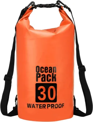 Waterproof Dry Bag, 30L Fit for Women Men Water Proof Bags Lightweight Dry Storage Floating Backpack with Whistle for Travel Backpacking Boating Kayaking Camping (Orange)