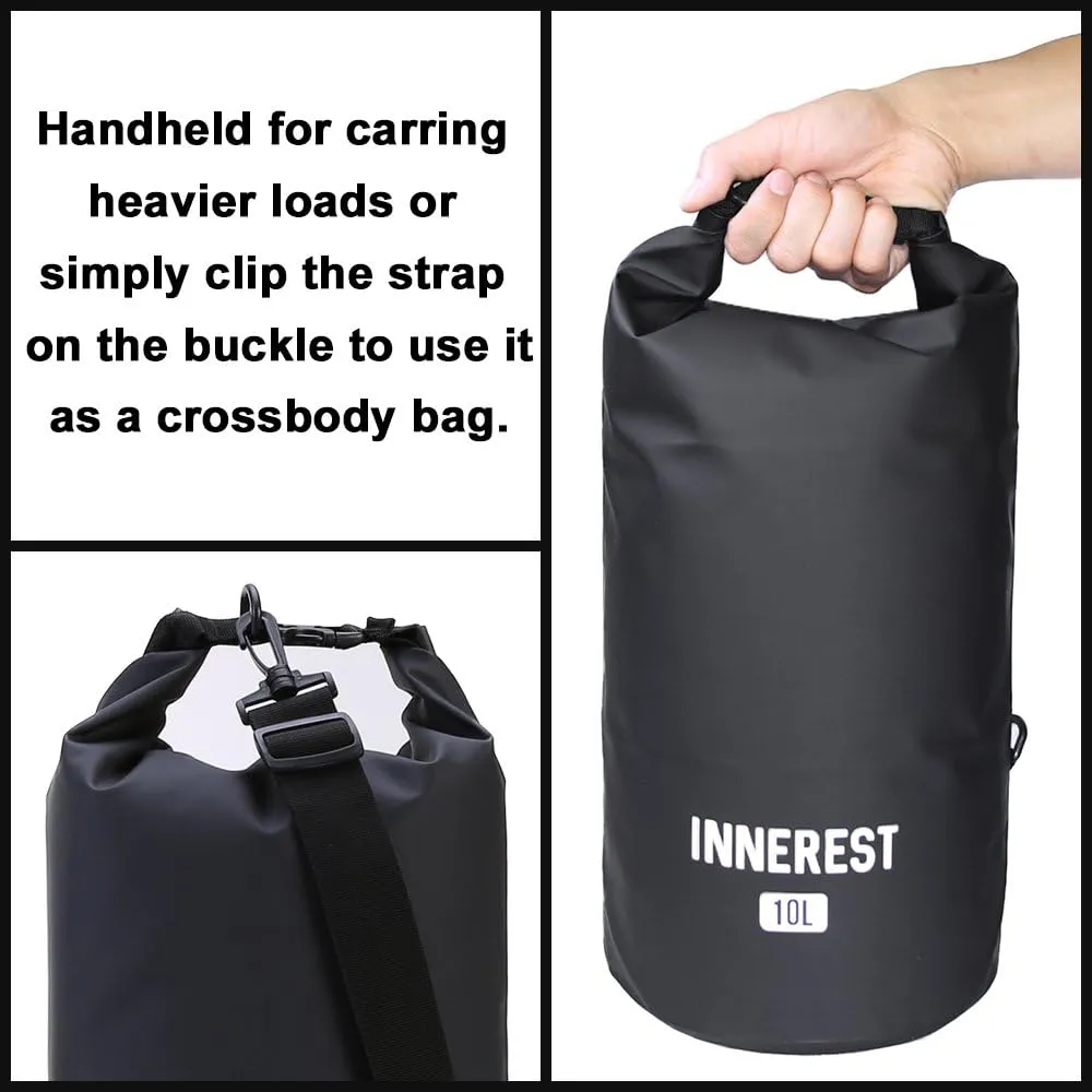 Waterproof Dry Bag Lightweight Sack for Outdoor Water Recreation Beach Boating Camping Fishing Kayaking with a Waterproof phone pouch (Glossy Red, 10L)