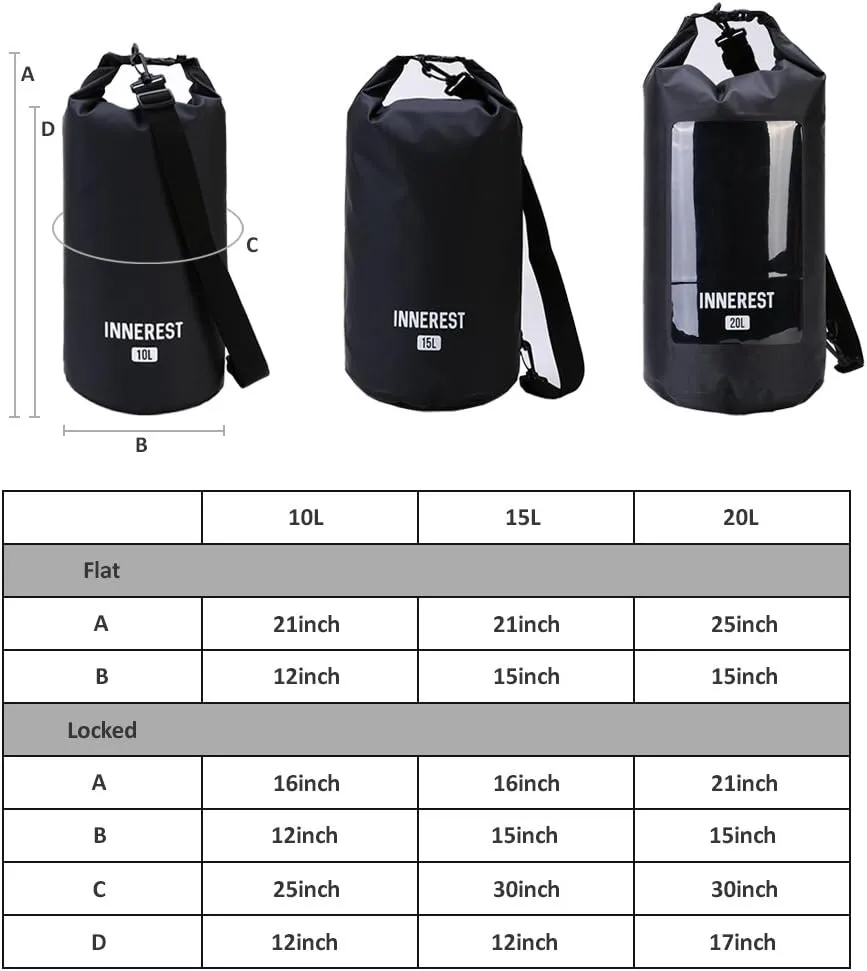 Waterproof Dry Bag Lightweight Sack for Outdoor Water Recreation Beach Boating Camping Fishing Kayaking with a Waterproof phone pouch (Glossy Red, 10L)