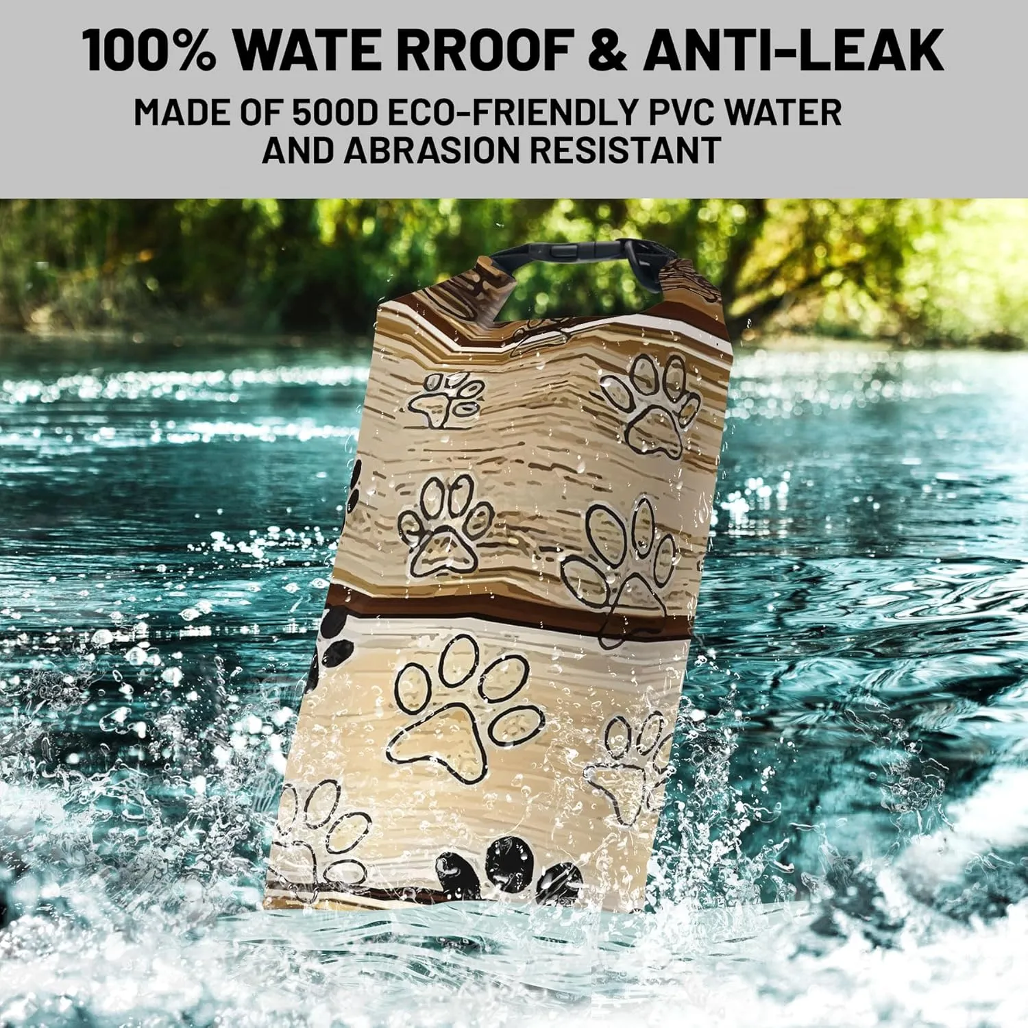 Waterproof Dry Bag,Roll Top Retro Rustic Barn Wood Waterproof Backpack 5L/10L/20L Floating and Lightweight Bags for Kayaking, Boating, Fishing, Swimming and Camping