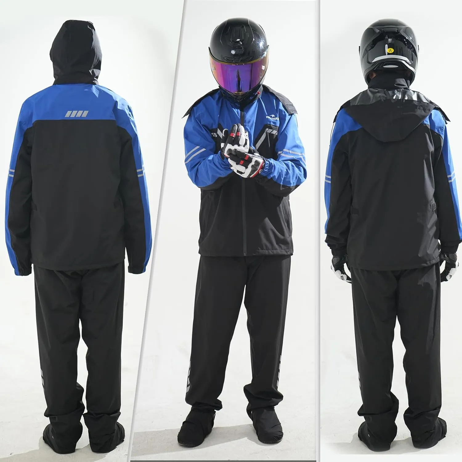 Waterproof Rain Suit for Men,Lightweight Rain Jackets and Pants Portable Reflective for Motorcycle Cycling Rain Gear