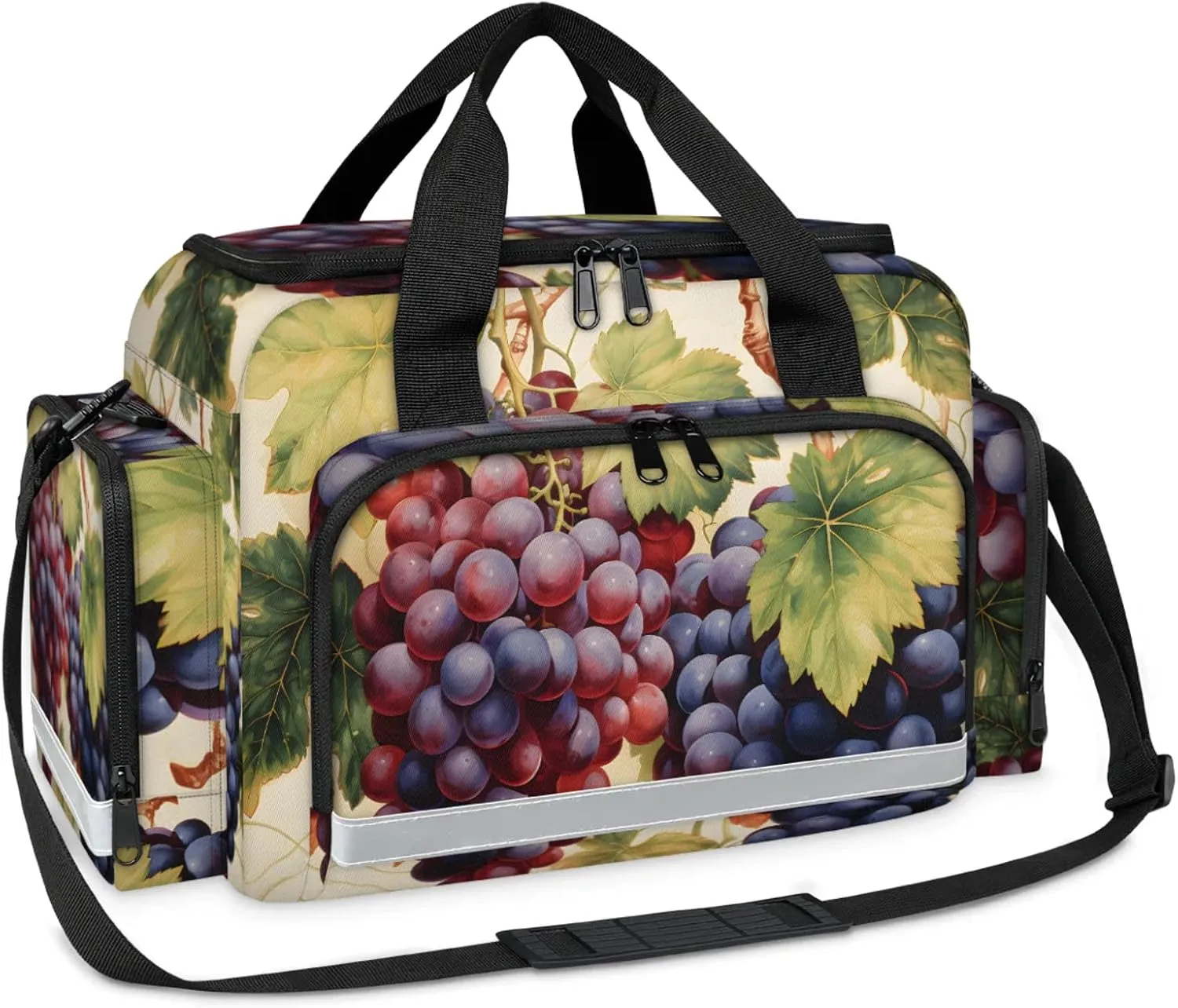 Waterproof Tactical Duffle Bag 25" Carry On Bag for EMT Tear-Resistant Gym Bag with Multi-Pocket & OSHA Reflective Travel Bags for Men Women Attractive Grapes