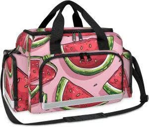 Waterproof Tactical Duffle Bag 25" Carry On Bag for EMT Tear-Resistant Gym Bag with Multi-Pocket & OSHA Reflective Travel Bags for Men Women Cute Watermelons