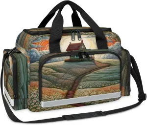 Waterproof Tactical Duffle Bag 25" Carry On Bag for EMT Tear-Resistant Gym Bag with Multi-Pocket & OSHA Reflective Travel Bags for Men Women Daisy Flower Abstract Sky