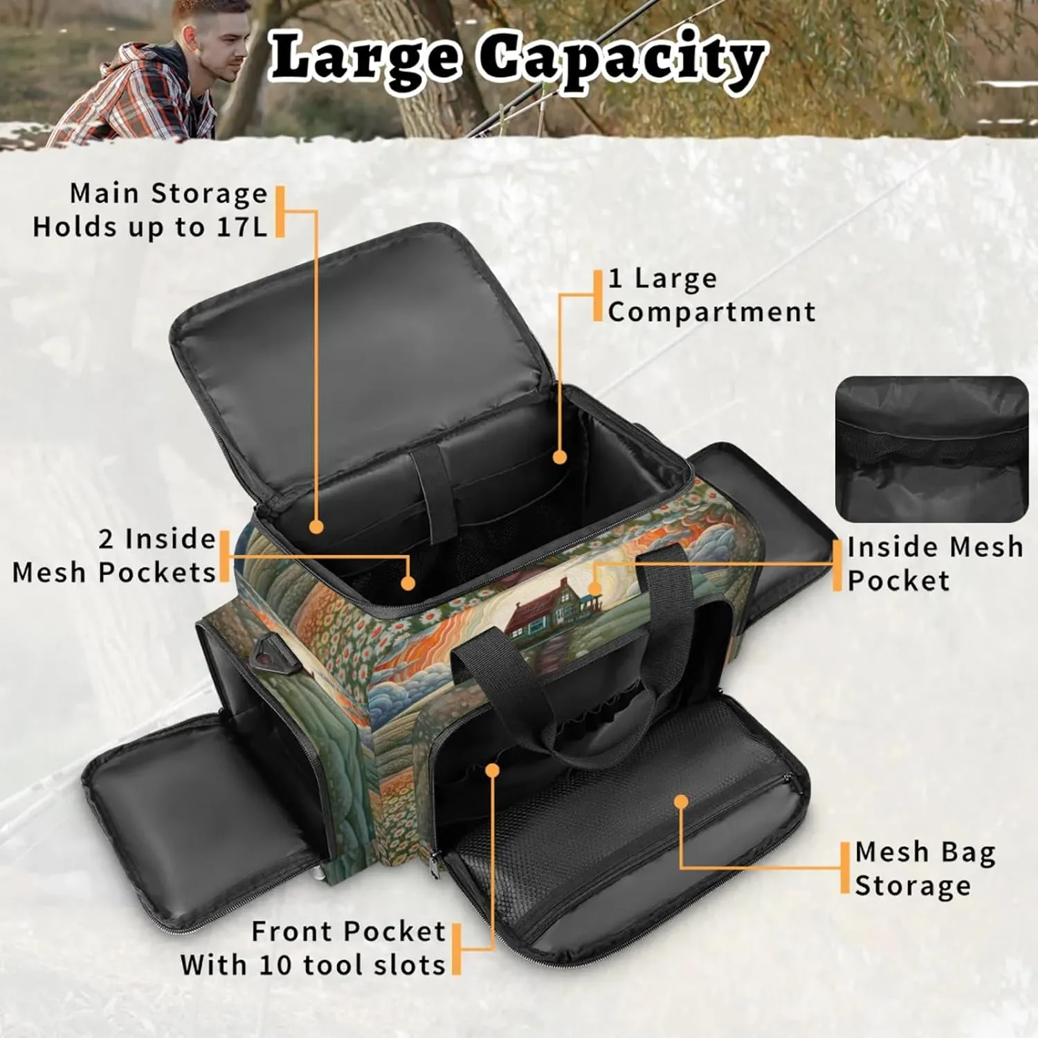Waterproof Tactical Duffle Bag 25" Carry On Bag for EMT Tear-Resistant Gym Bag with Multi-Pocket & OSHA Reflective Travel Bags for Men Women Daisy Flower Abstract Sky