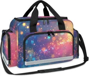 Waterproof Tactical Duffle Bag 25" Carry On Bag for EMT Tear-Resistant Gym Bag with Multi-Pocket & OSHA Reflective Travel Bags for Men Women Rainbow Color Print