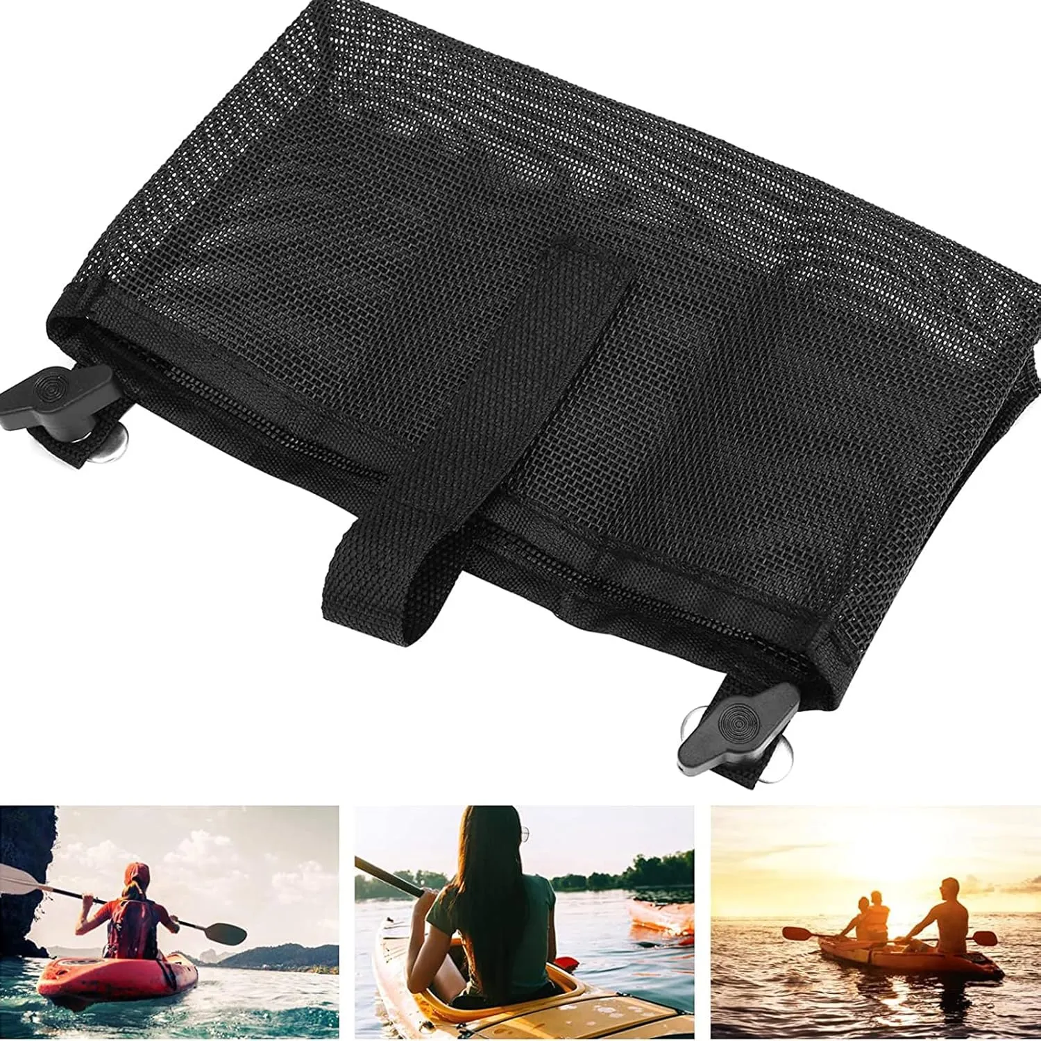 Wear Resistance Kayak Sundries Storage Bag Boats Railing Bag Hanging Meshes Pouches Marine Boats Meshes Bag Easy to Use