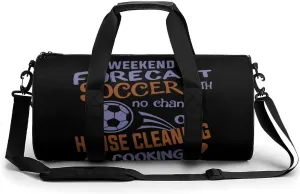 Weekend Forecast Soccer Small Gym Bag for Men Women Swim Dance Travel Tote Duffle Bags with Shoulder Strap