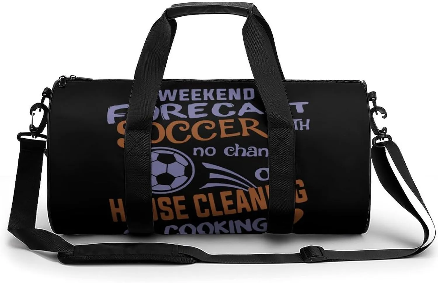 Weekend Forecast Soccer Small Gym Bag for Men Women Swim Dance Travel Tote Duffle Bags with Shoulder Strap