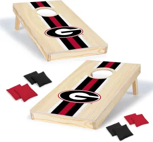 Wild Sports College Portable Size 1' x 2' Solid Wood Cornhole Set with Direct Print HD Team Graphics – Travel Size