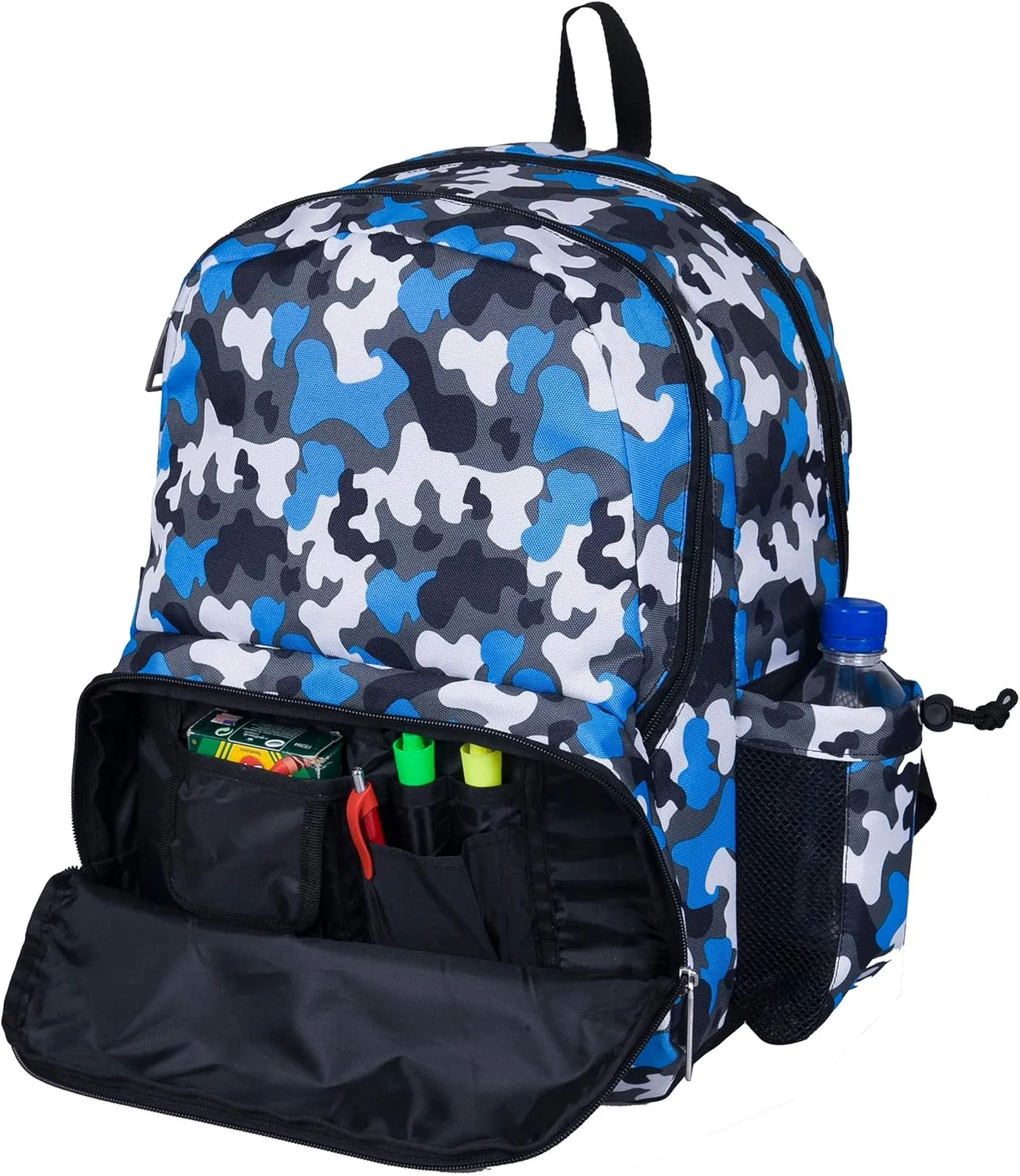 Wildkin 17-inch Kids Backpack – Durable, Lightweight School Bag for Boys & Girls - Blue Camo