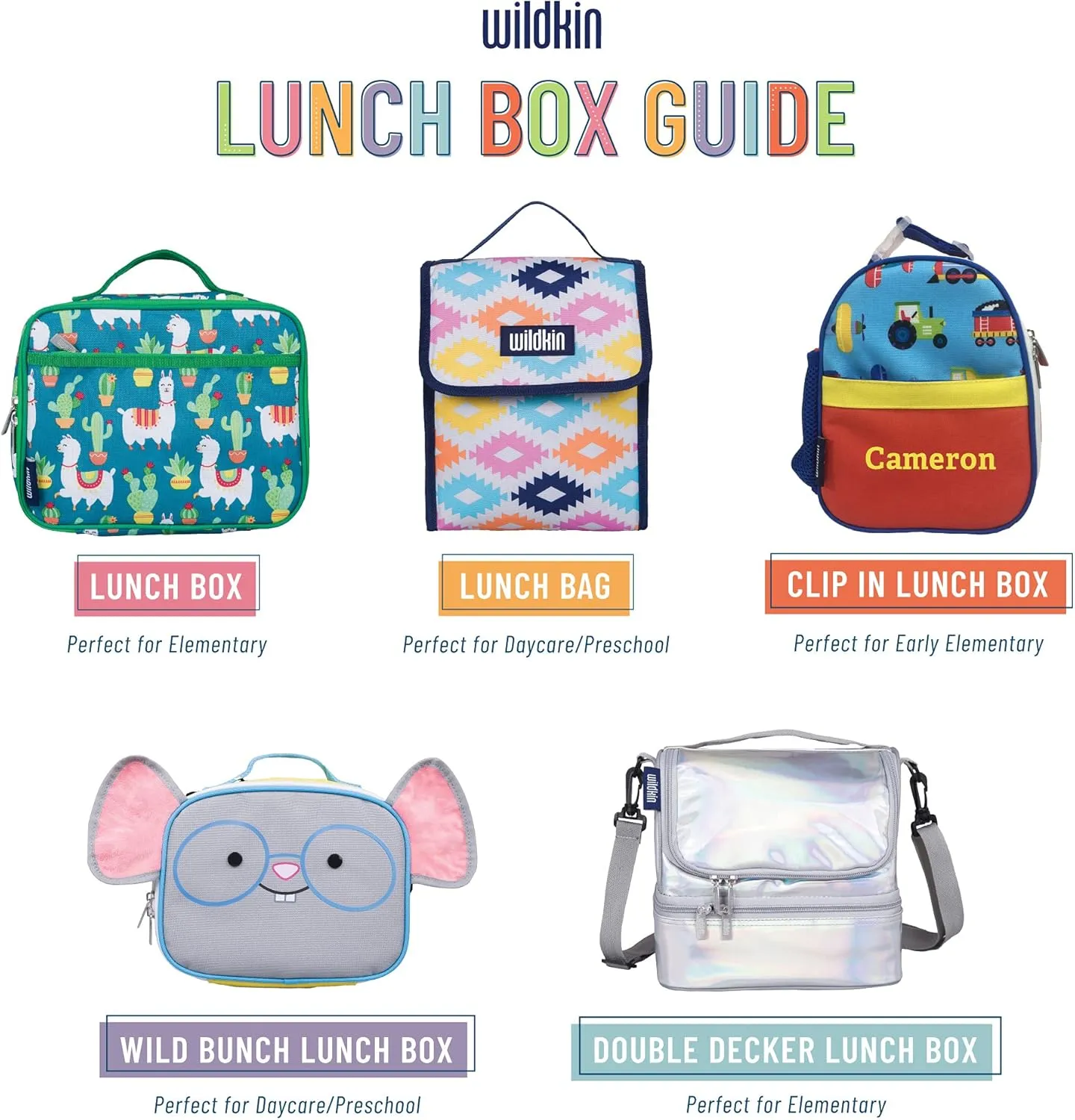 Wildkin Kids Insulated Lunch Bag – Reusable, Ideal for Hot/Cold Snacks, School & Travel - Transportation