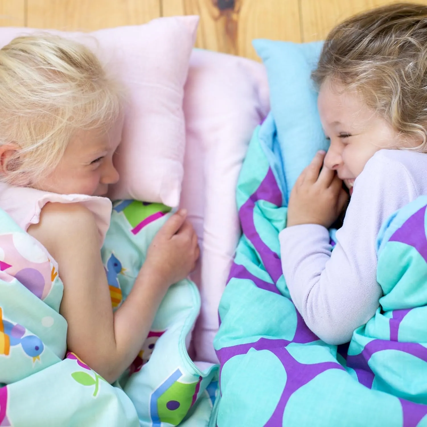 Wildkin Kids Sleeping Bag – Roll-Up Design with Storage Bag for School, Travel & Camping - Birdie
