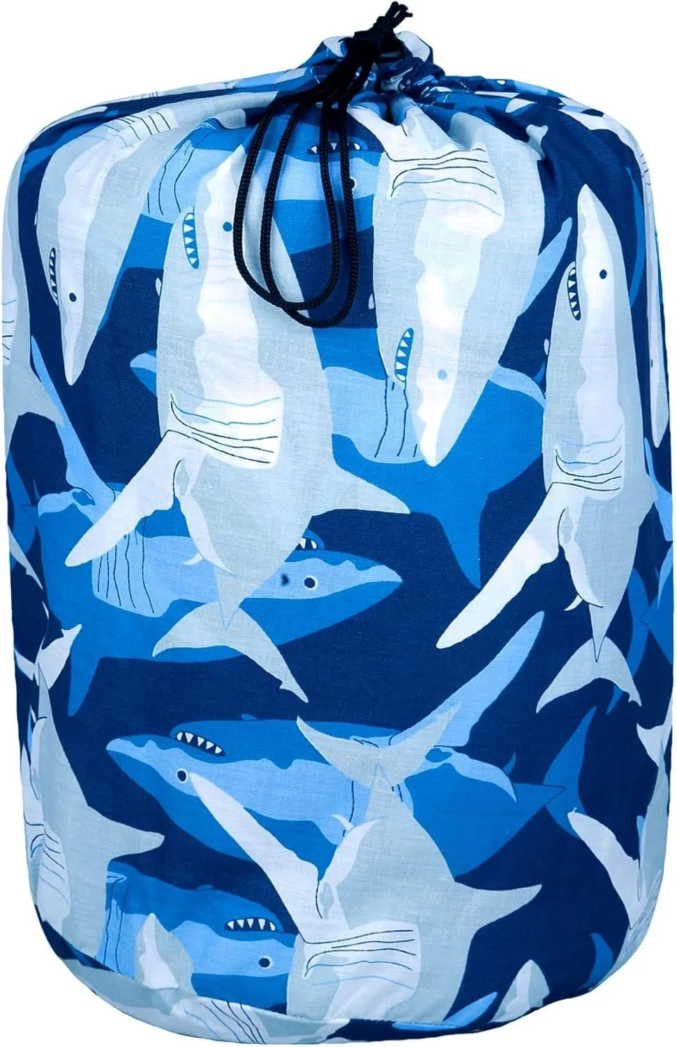 Wildkin Kids Sleeping Bag – Roll-Up Design with Storage Bag for School, Travel & Camping - Sharks